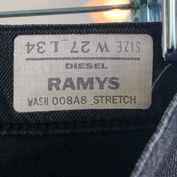 Diesel Ramys Black Denim Boot Flare Stretch Jeans - Picture 6 of 9